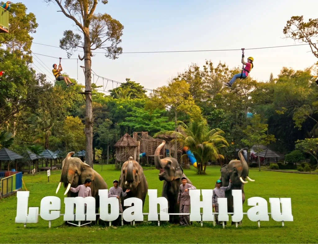 Taman Wisata Lembah Hijau di Bandar Lampung dengan wahana rekreasi keluarga dan kebun satwa